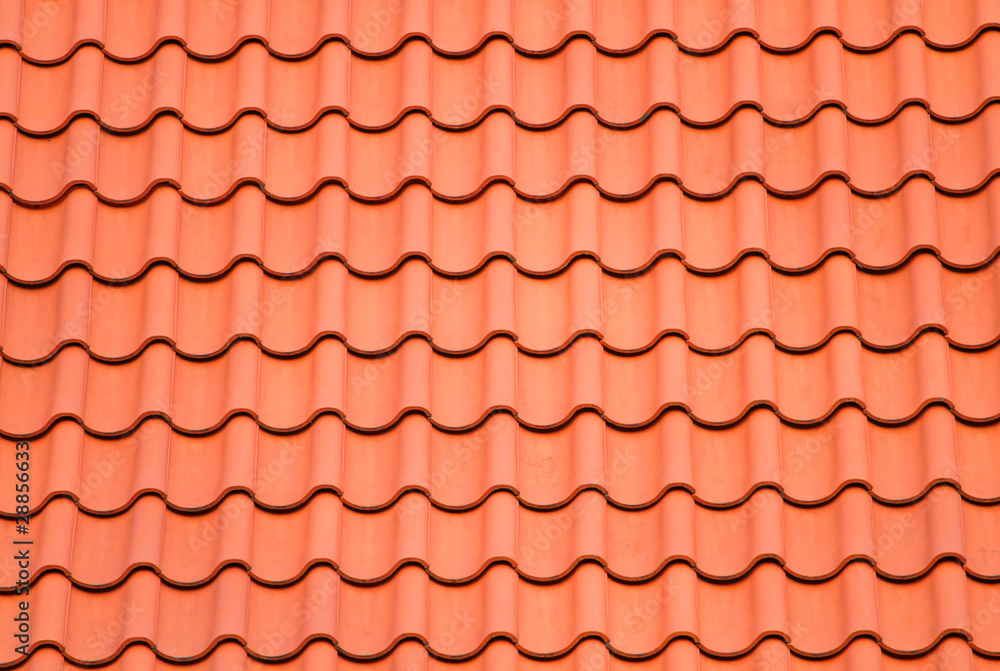 Dachfläche mit orangeroten Tonziegeln